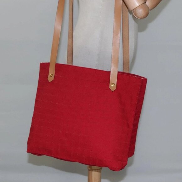 BURBERRY Shoulder Bag Canvas Red Auth ti2872 - Picture 1 of 16